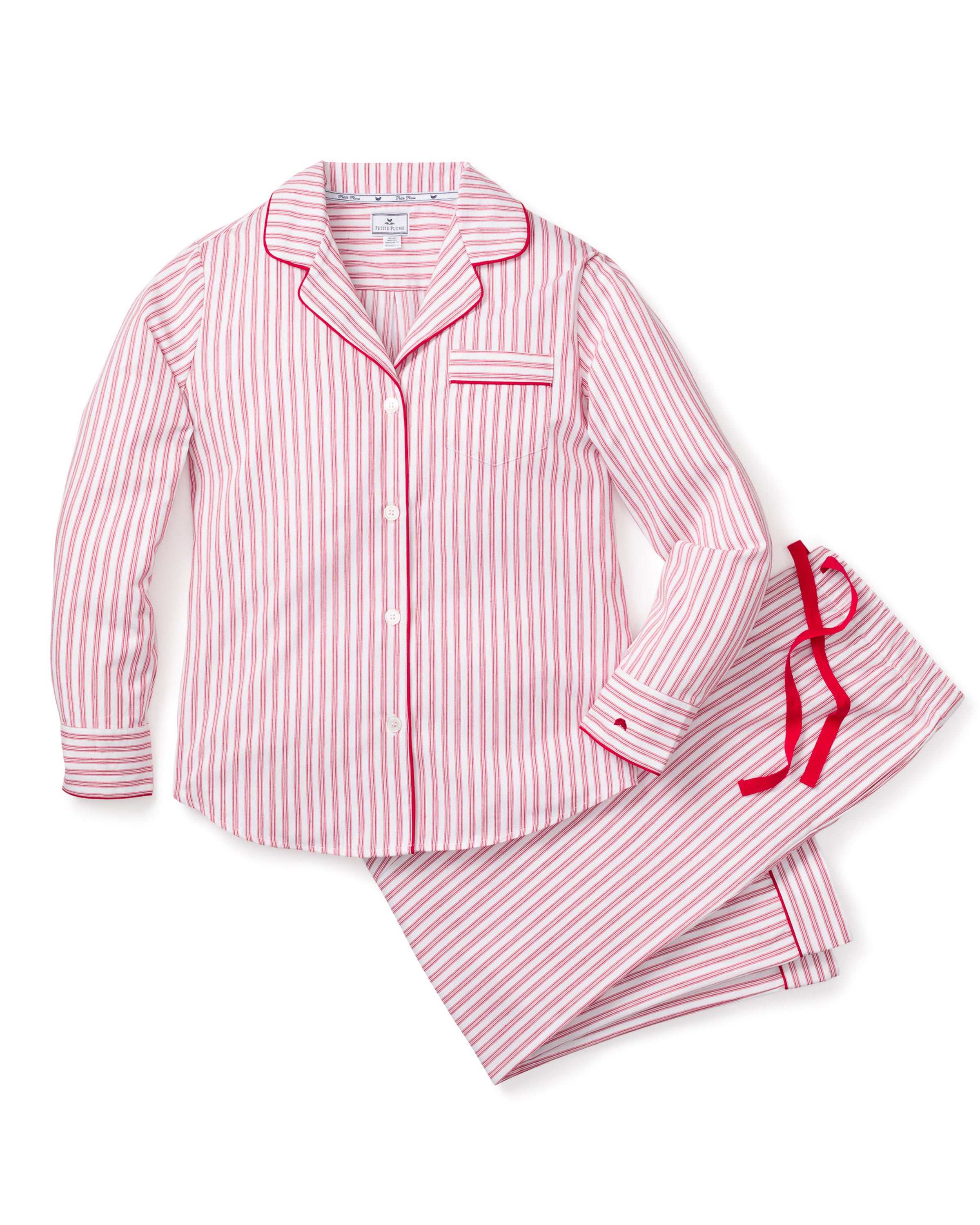 Women's Antique Red Ticking Pajama Set