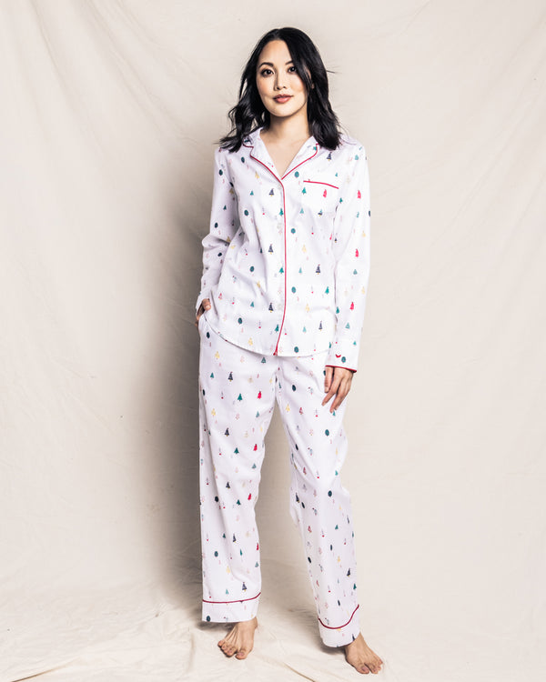 Women's Twill Pajama Set in Merry Trees