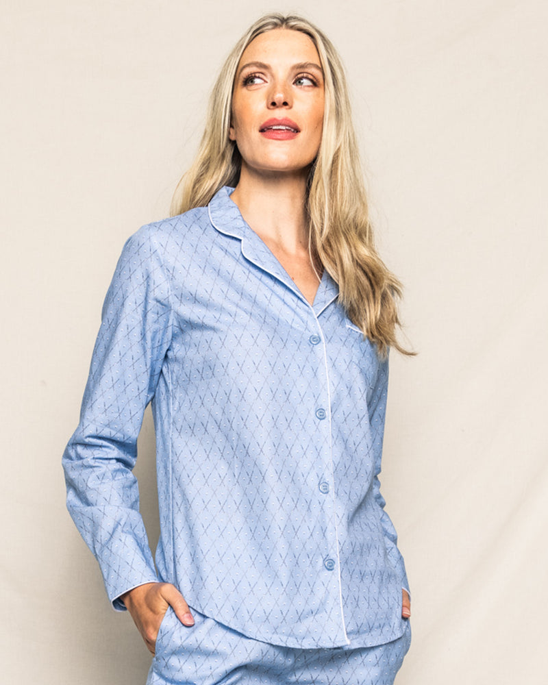 Women's Twill Pajama Set in St. Andrews Tee Time