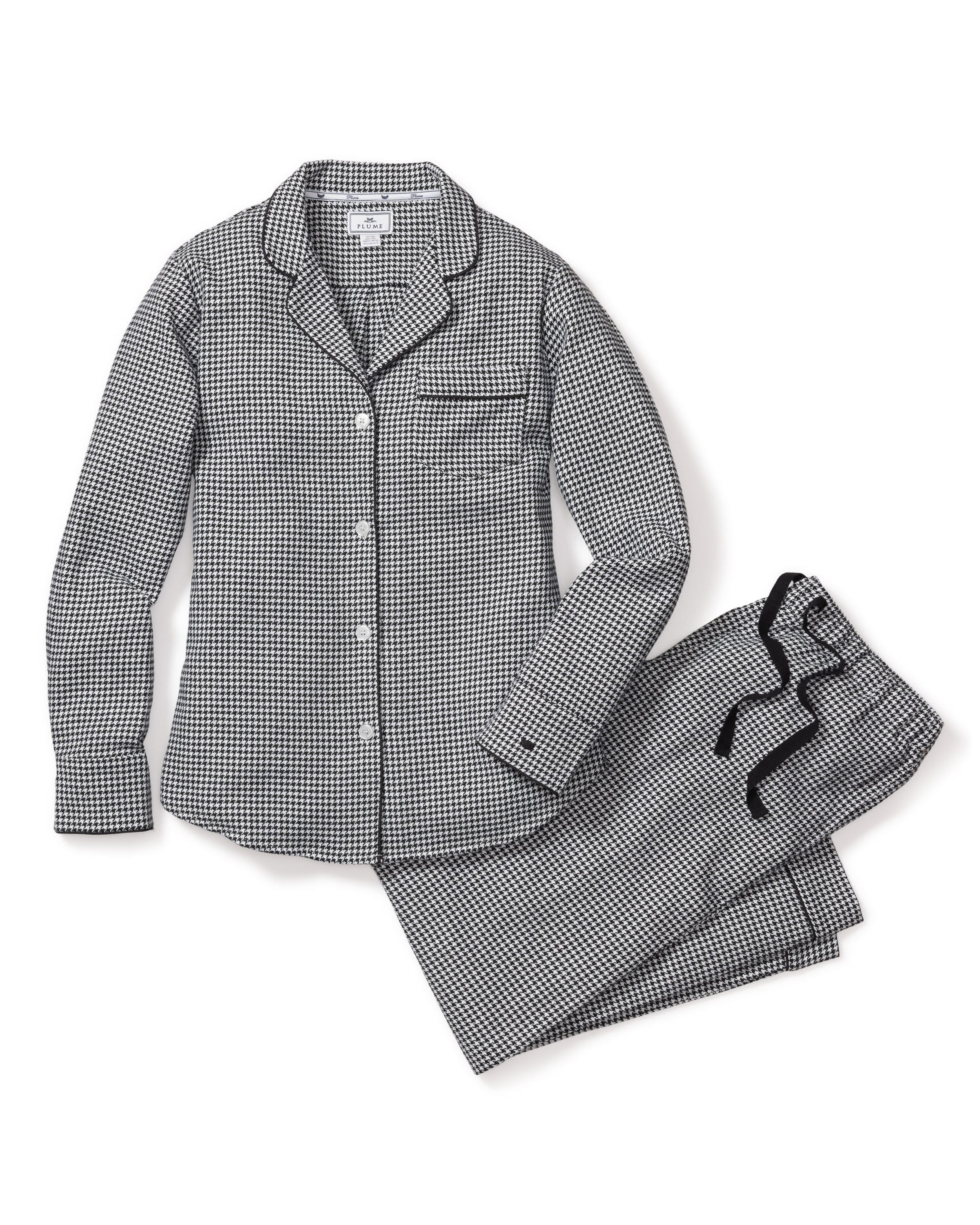 Women's Flannel Pajama Set in West End Houndstooth