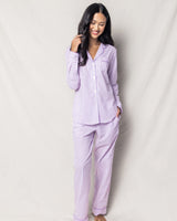 Women's Lavender French Ticking Pajama Set