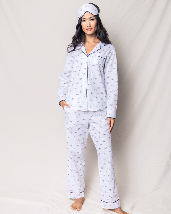Women's Twill Pajama Set in Par Avion