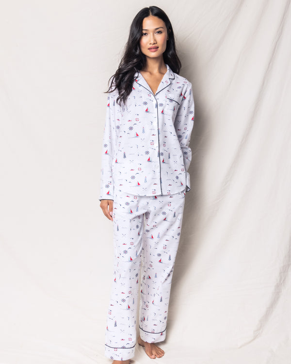 Women's Twill Pajama Set in Sail Away