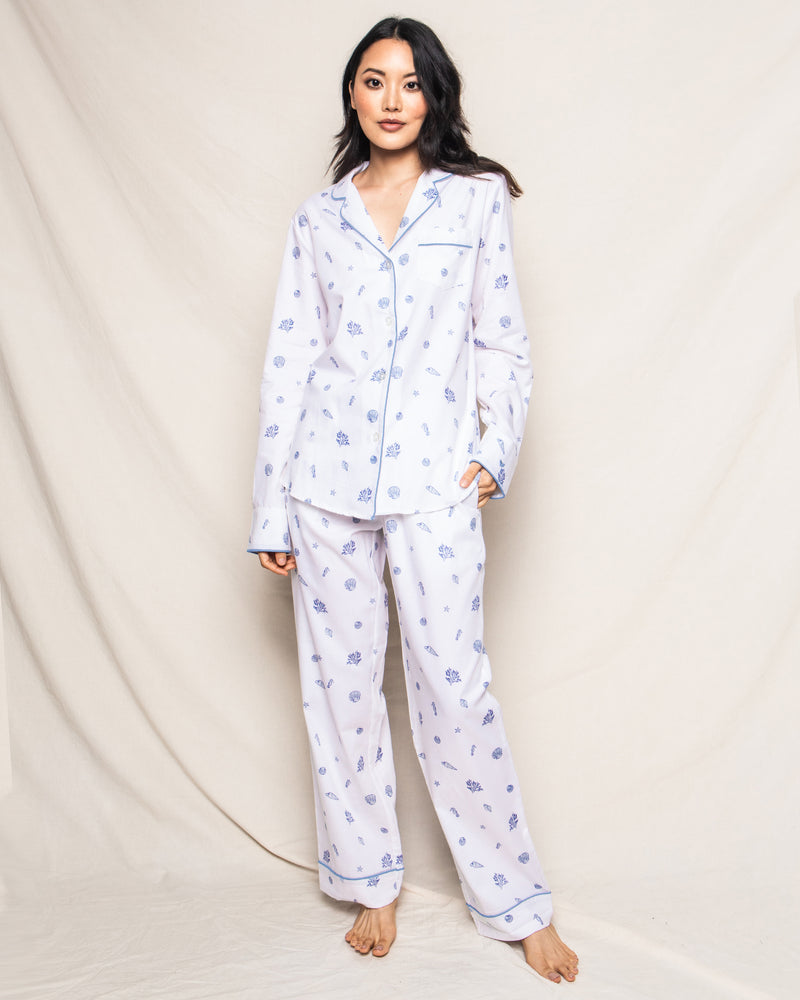Women's Twill Pajama Set in Suffolk Seashells