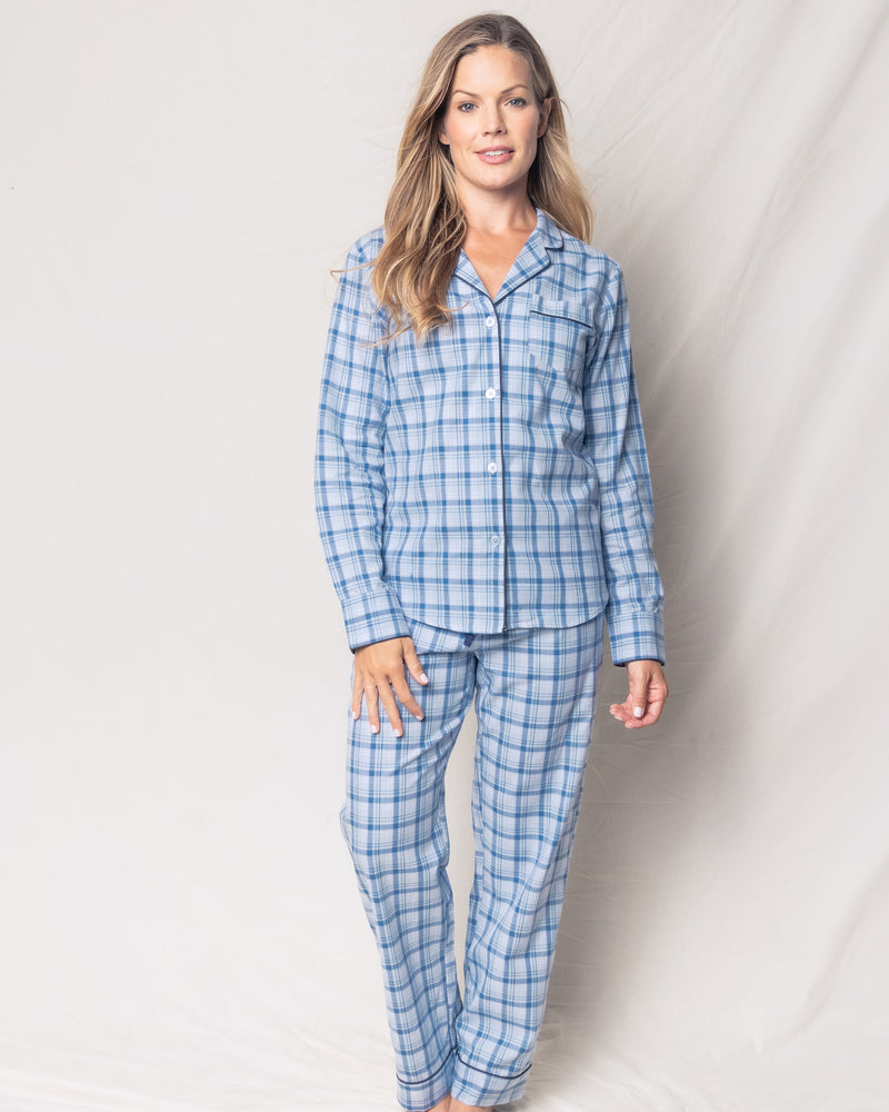 Women's Twill Pajama Set in Seafarer Tartan