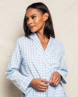 Women's Light Blue Gingham Robe