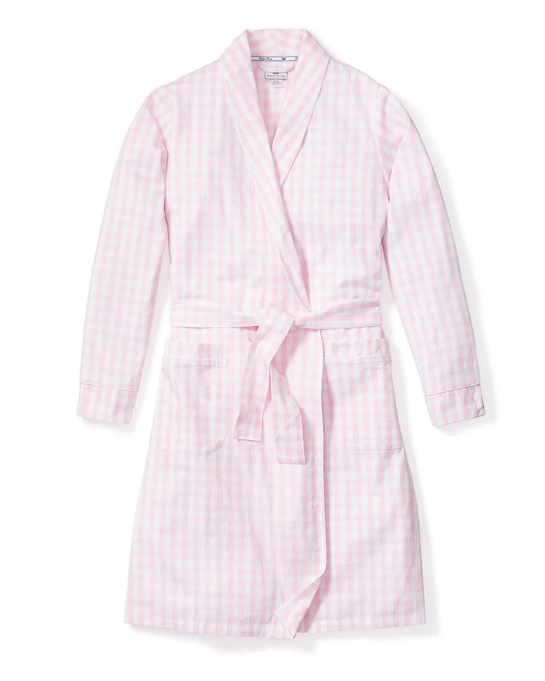 Women's Twill Robe in Pink Gingham