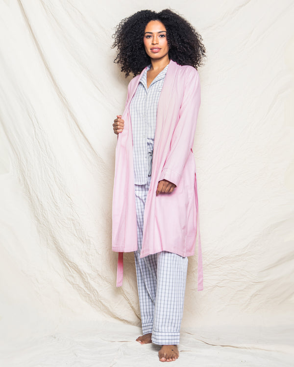 Women's Flannel Robe in Pink