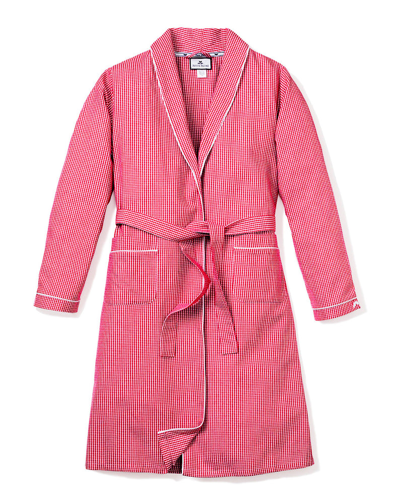 Women's Red Mini-Gingham Robe