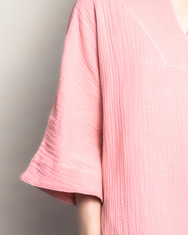 Pink Gauze Short Caftan
