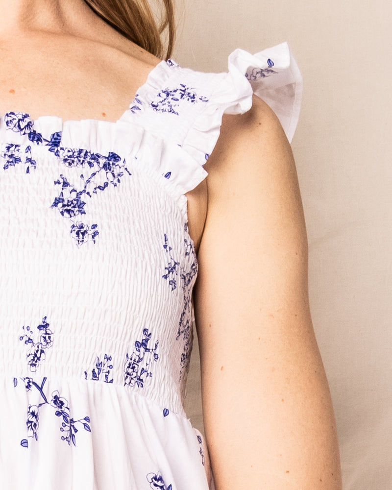 Women's Twill Margaux Dress in Indigo Floral