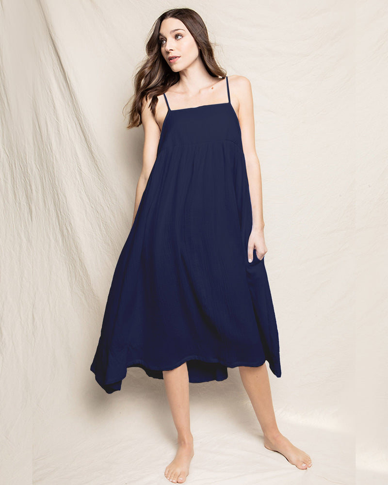 Navy Gauze Serene Sundress