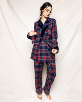 Women's Windsor Tartan Car Coat with Velvet Trim