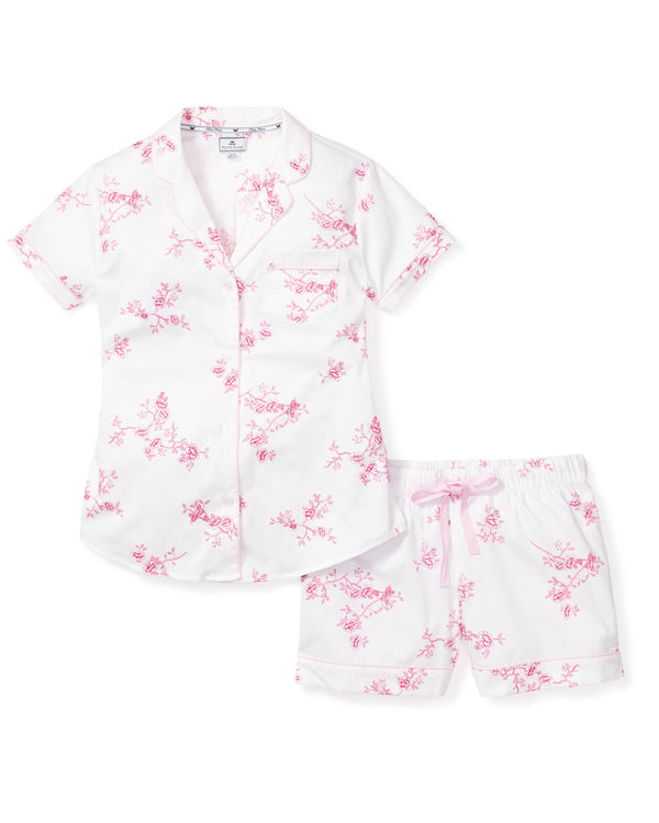 Women's English Rose Floral Short Set