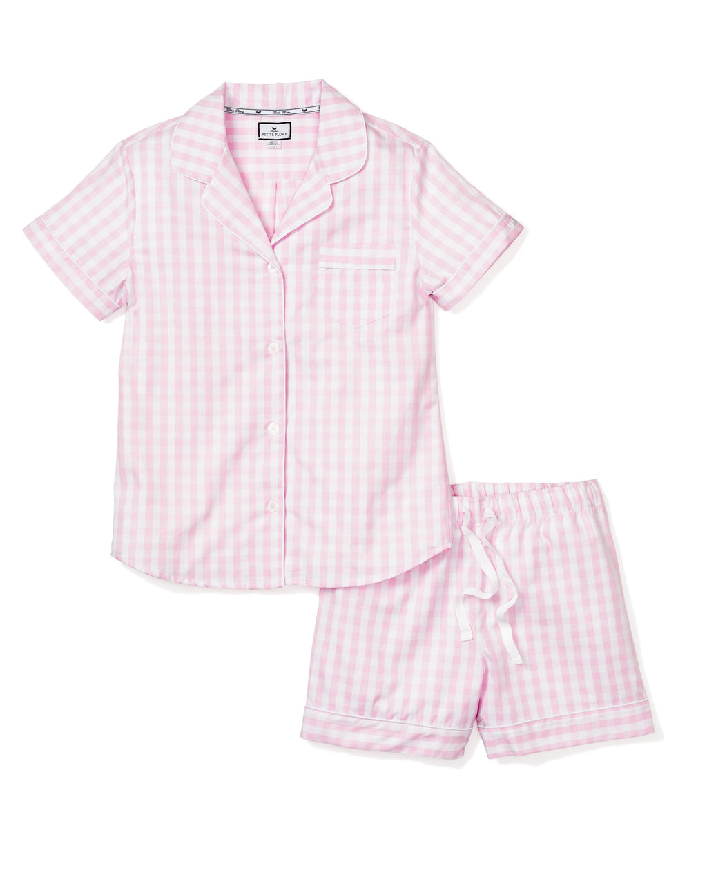 Women's Pink Gingham Short Set | Petite Plume