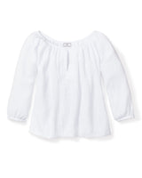 Women's White Gauze Willow Scoopneck Top