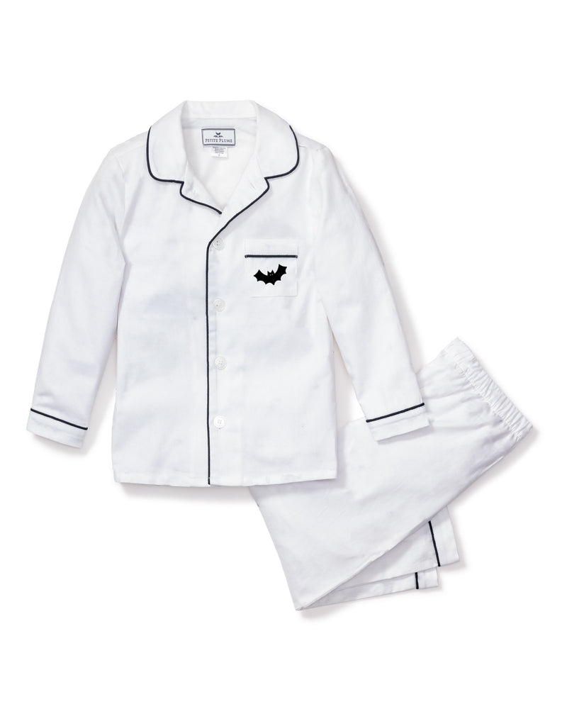 Halloween Limited Edition - White Pajama Sets with Bat Embroidery
