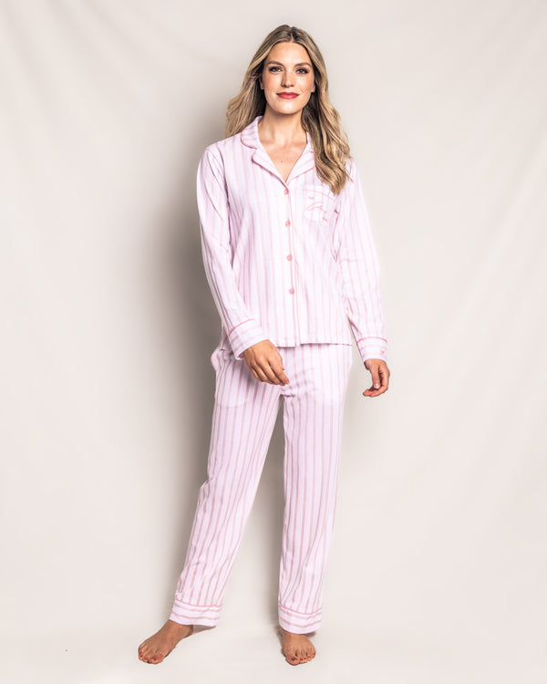 Colony Hotel x Petite Women's Plume Pima Pajama Set in Pink Stripe