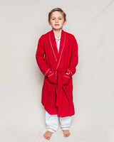 Children's Red Flannel Robe with White Piping
