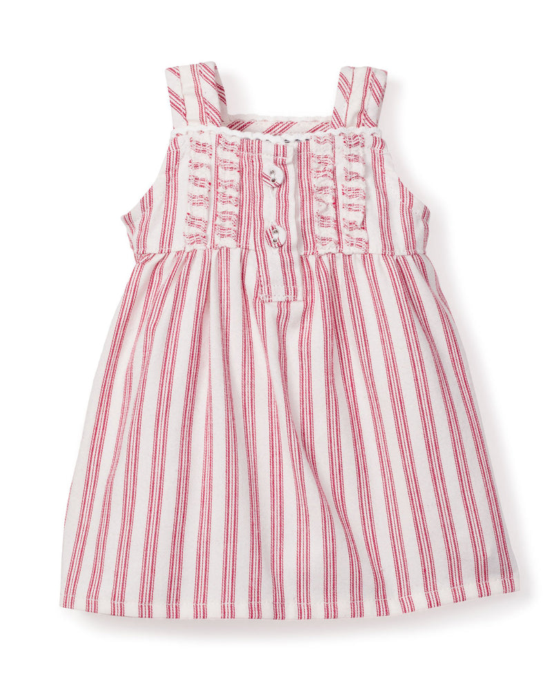 Kid's Twill Doll Nightgown in Antique Red Ticking