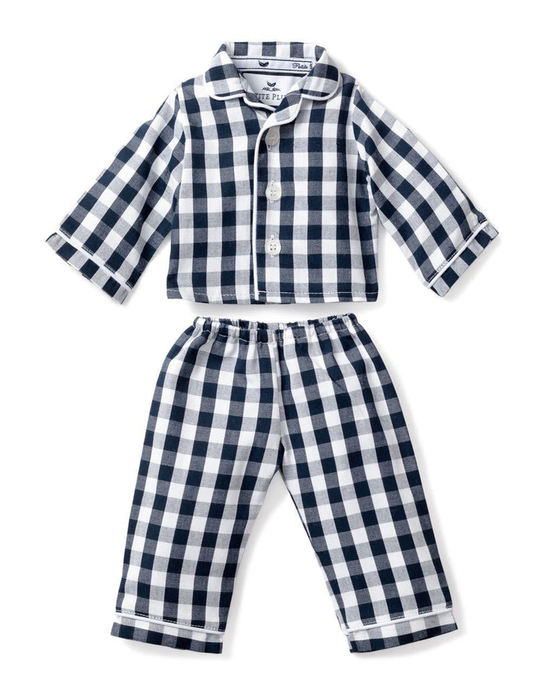 Navy Gingham Doll Pajamas