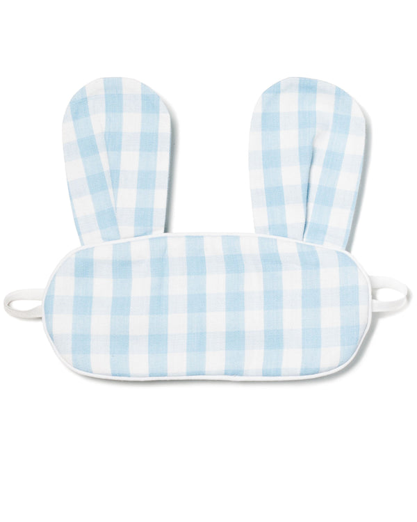 Children's Light Blue Gingham Bunny Sleep Mask