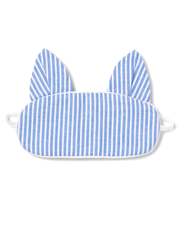 Children's French Blue Seersucker Kitty Sleep Mask