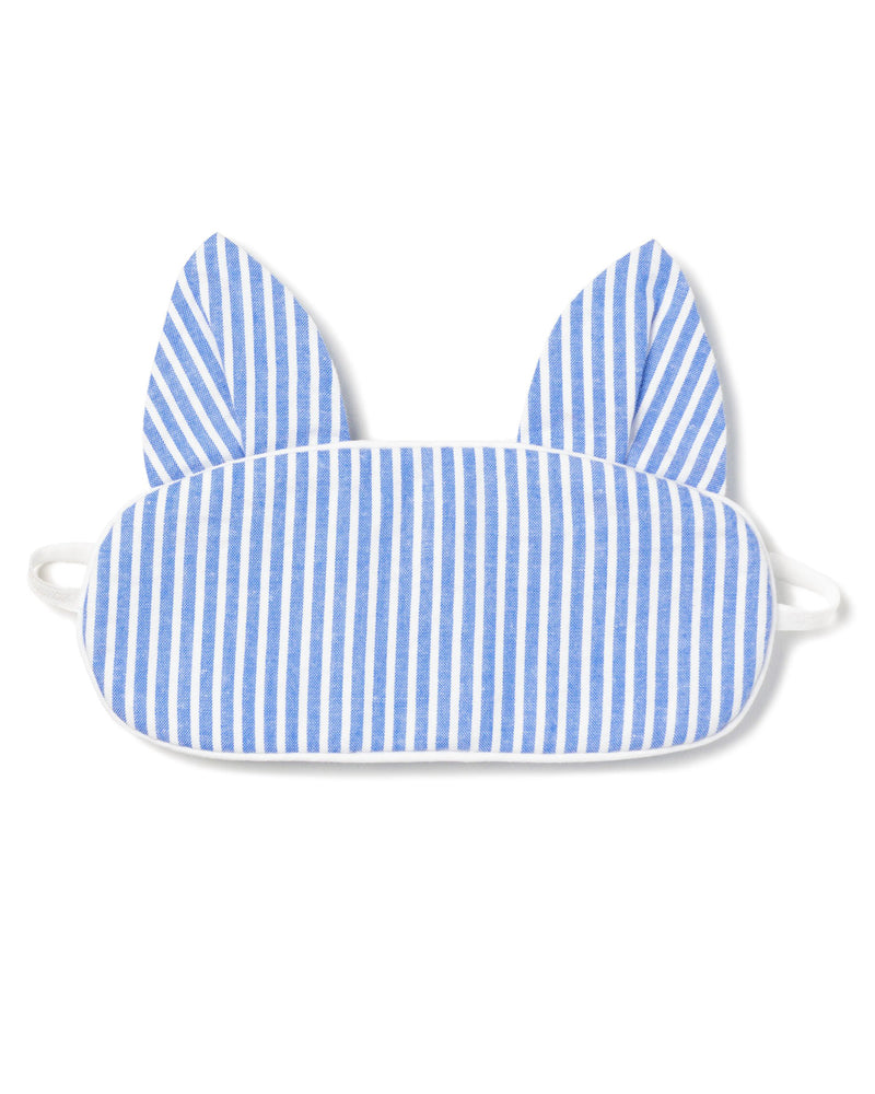 Children's French Blue Seersucker Kitty Sleep Mask