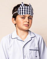 Children's Navy Gingham Kitty Sleep Mask