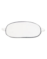 Children's White Traditional Eye Mask with Navy Piping