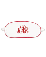 White Traditional Children's Sleep Mask with Red Piping