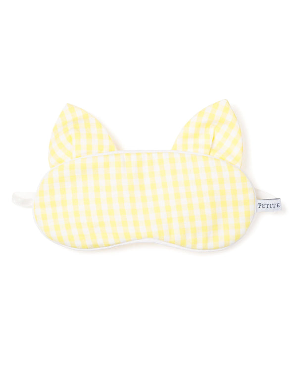 Children's Yellow Gingham Kitty Sleep Mask