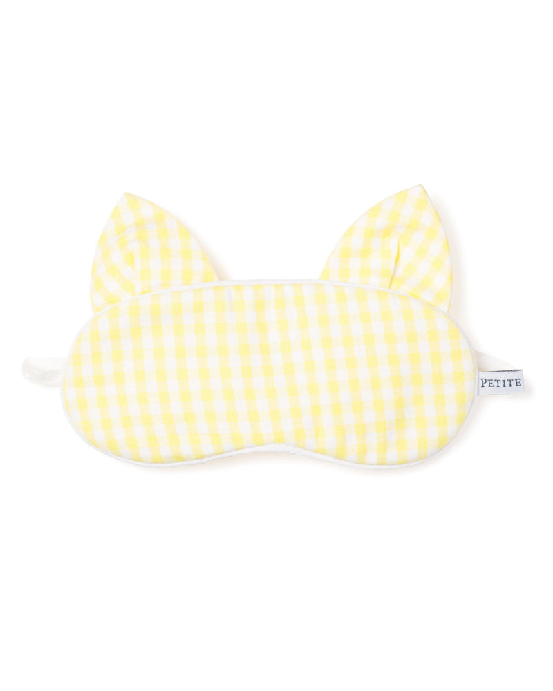 Children's Yellow Gingham Kitty Sleep Mask