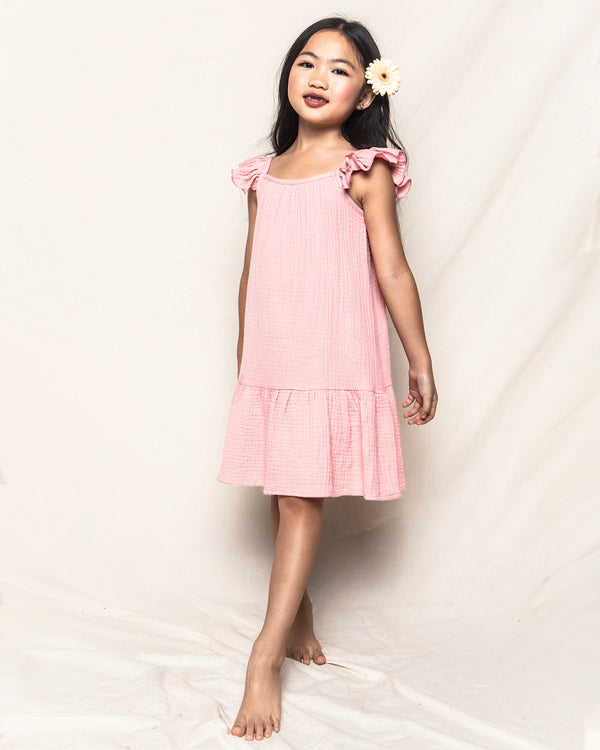 Girls Pink Gauze Celeste Sundress
