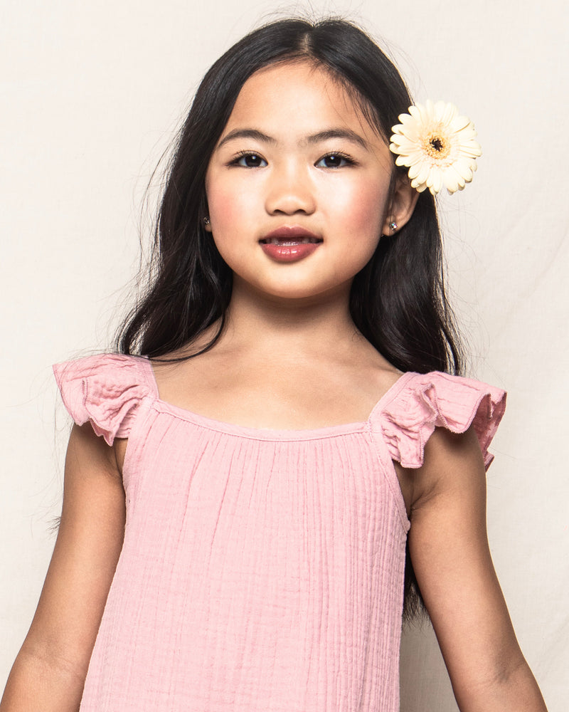 Girls Pink Gauze Celeste Sundress