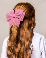 Girl's Hair Bows in Red Mini Gingham