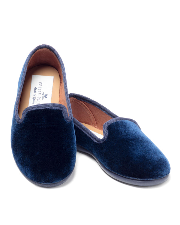 Women's Navy Velvet Hamptons Loafer