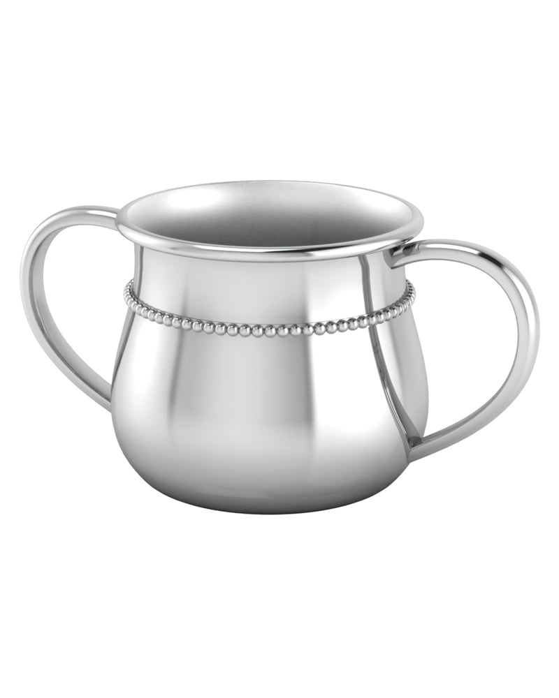 Beaded 2 handle Silver Plate Baby Cup