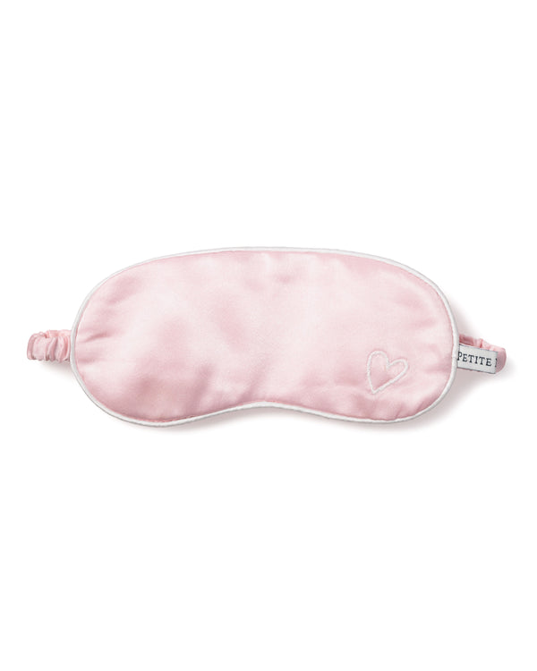 Pink Silk Heart Kids Sleep Mask