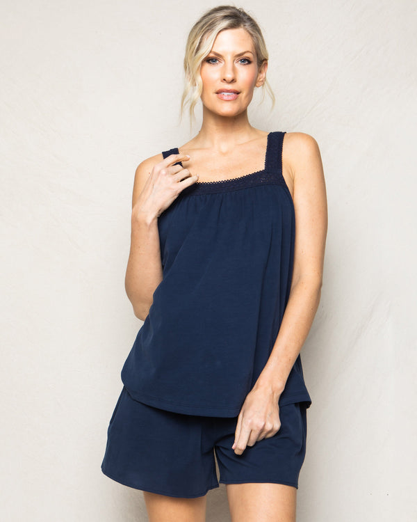 Luxe Pima Cotton Navy Camille Short Set