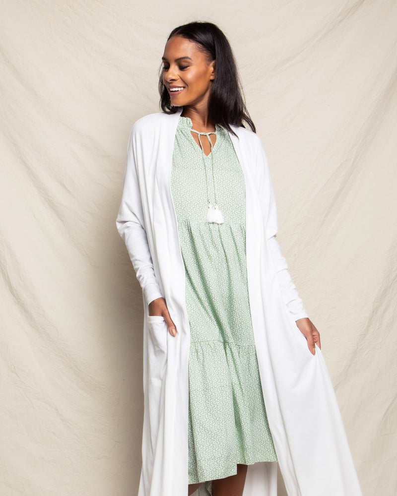 Women's White Luxe Pima Cotton Duster – Petite Plume