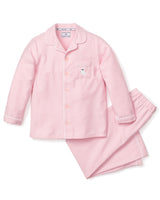 Halloween Limited Edition - Pink Flannel Pajama Set with Ghost Embroidery