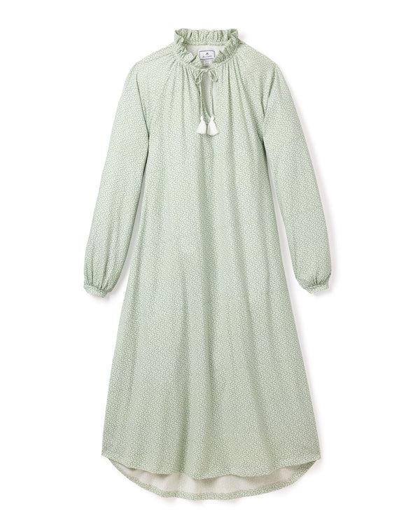 Women's Pima Garbo Nightgown in Juniper Leaves