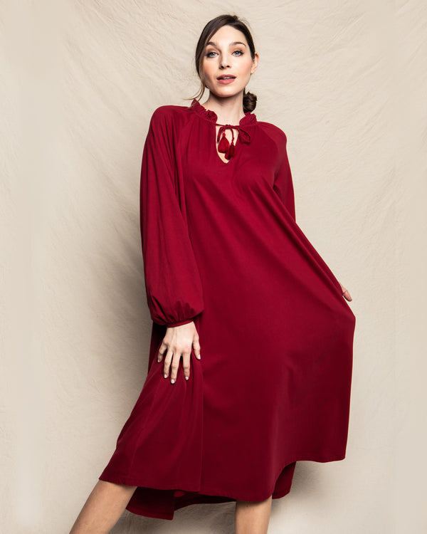 Women's Pima Garbo Nightgown in Bordeaux