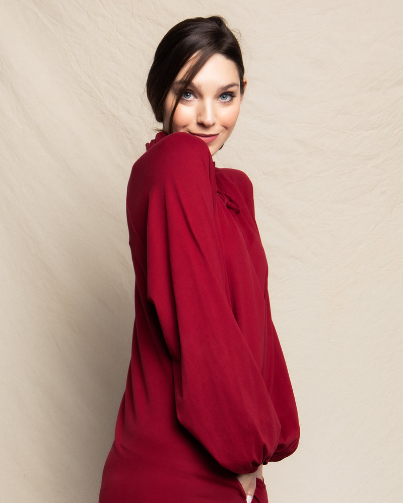 Luxe Pima Bordeaux Garbo Nightgown