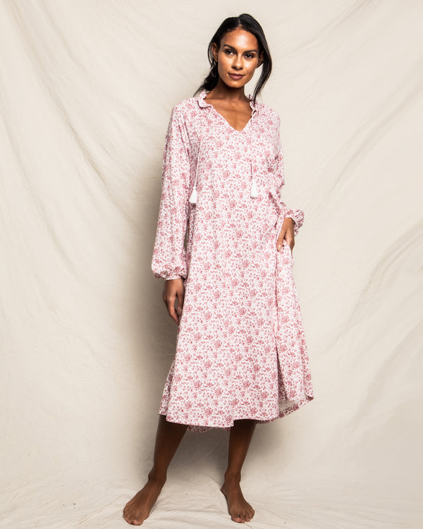 Luxe Pima Sussex Bordeaux Garbo Nightgown