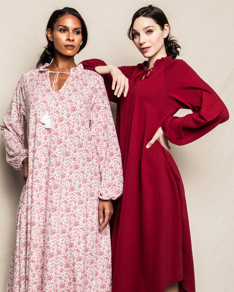 Luxe Pima Sussex Bordeaux Garbo Nightgown