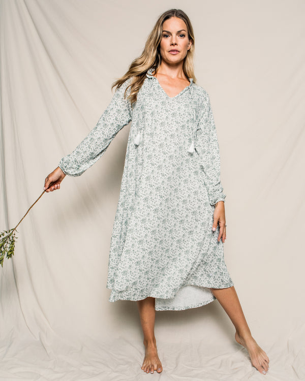 Luxe Pima Sussex Evergreen Garbo Nightgown