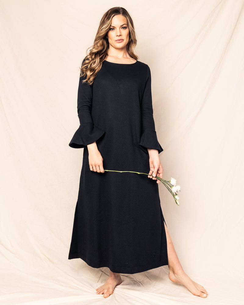 Ophelia Silk Blend Lace Trim Slip Dress Black