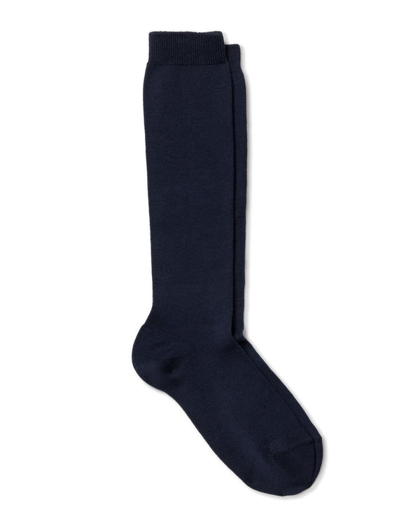 Kid's Navy Prim Knit Knee-High Socks
